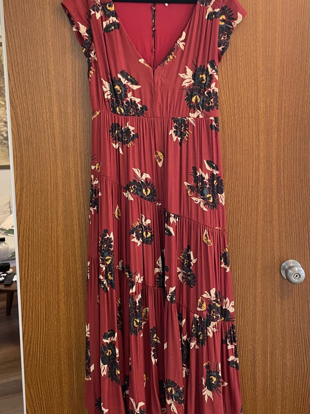 Free People Burgundy Floral Dress